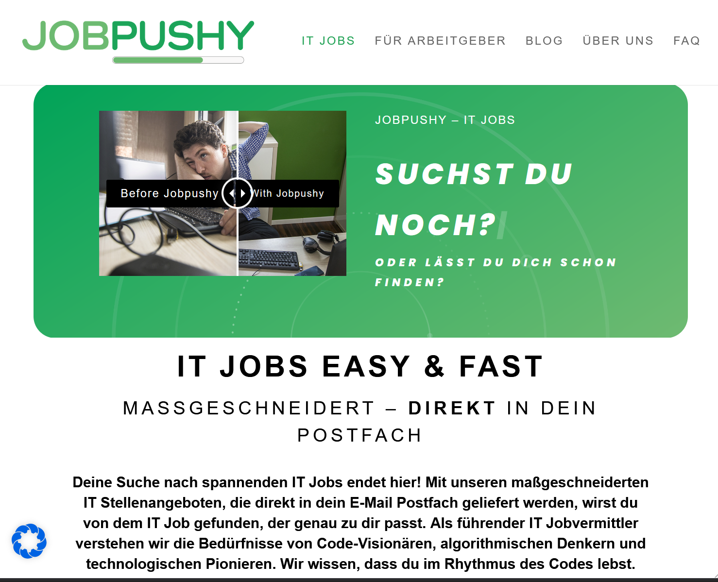 Neue Homepage Jobpushy